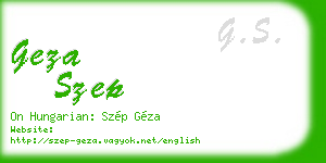 geza szep business card