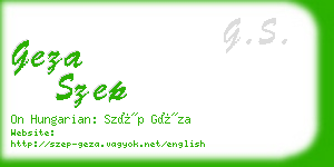 geza szep business card